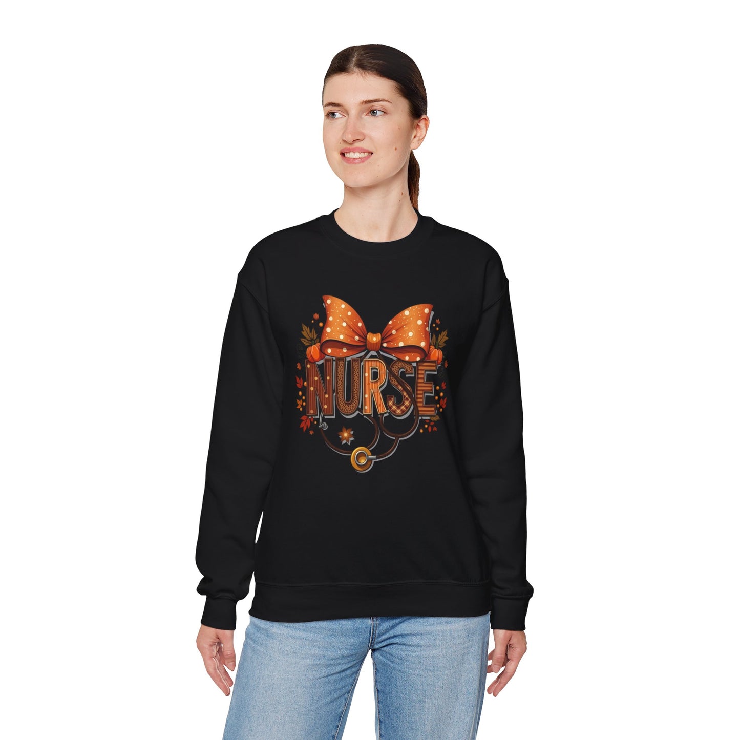 Nurse Crewneck Sweatshirt, DTF Transfer, Cozy Nursing Gift, Nurse Appreciation, Cute Nurse Apparel, Fall Fashion, Autumn Style