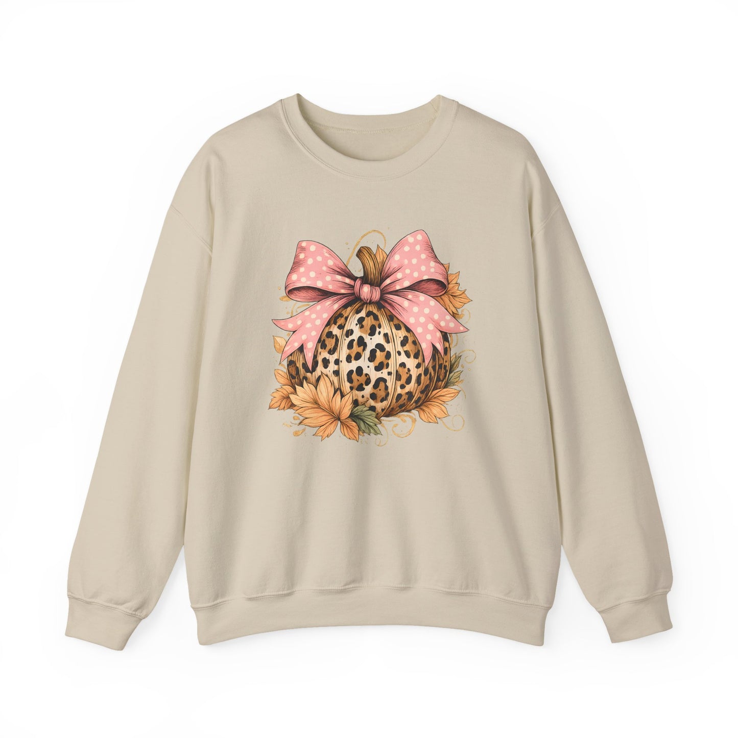 Leopard Pumpkin Sweatshirt, DTF Transfer, Cozy Fall Sweater, Halloween Top, Thanksgiving Gift, Casual Fall Fashion