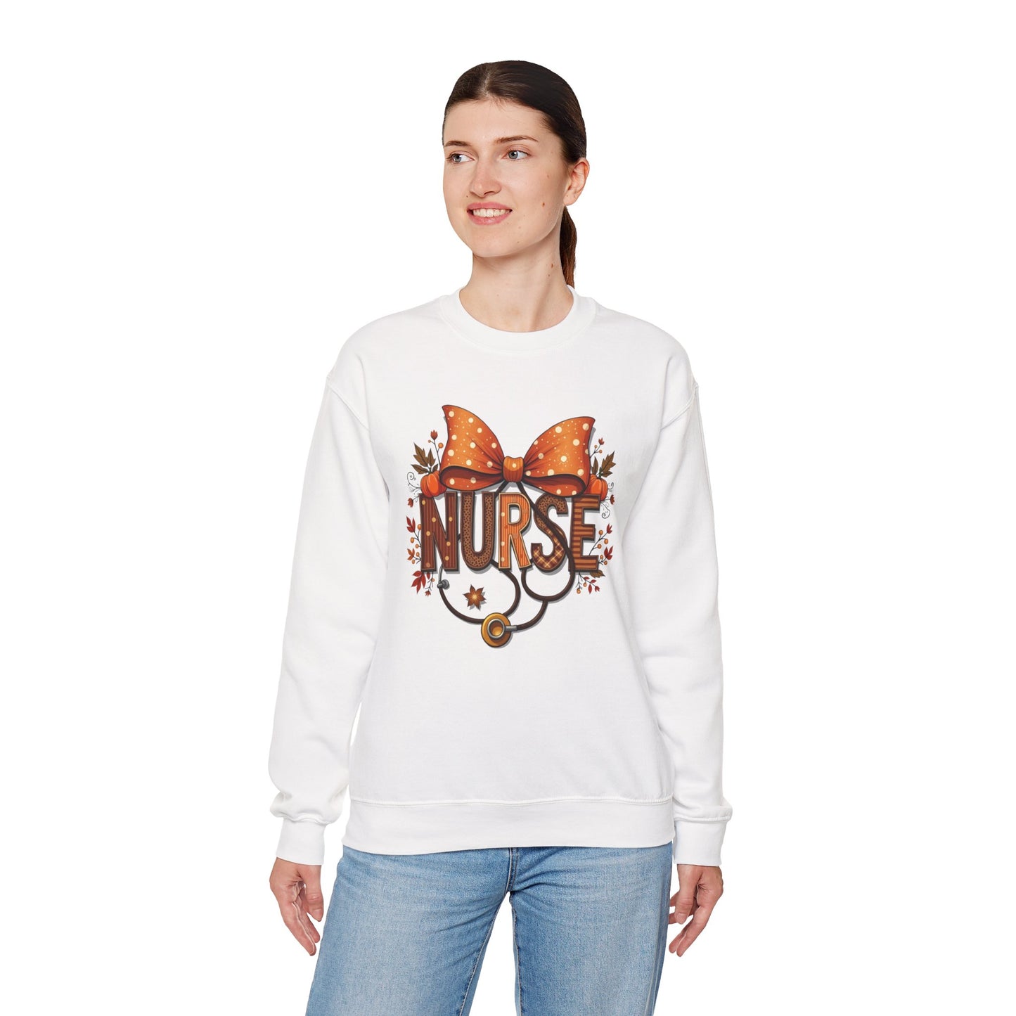 Nurse Crewneck Sweatshirt, DTF Transfer, Cozy Nursing Gift, Nurse Appreciation, Cute Nurse Apparel, Fall Fashion, Autumn Style