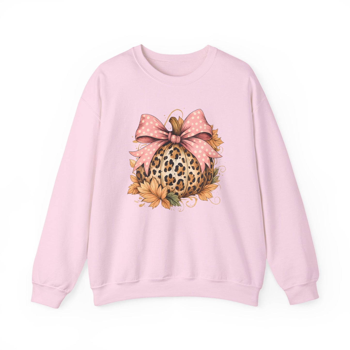Leopard Pumpkin Sweatshirt, DTF Transfer, Cozy Fall Sweater, Halloween Top, Thanksgiving Gift, Casual Fall Fashion
