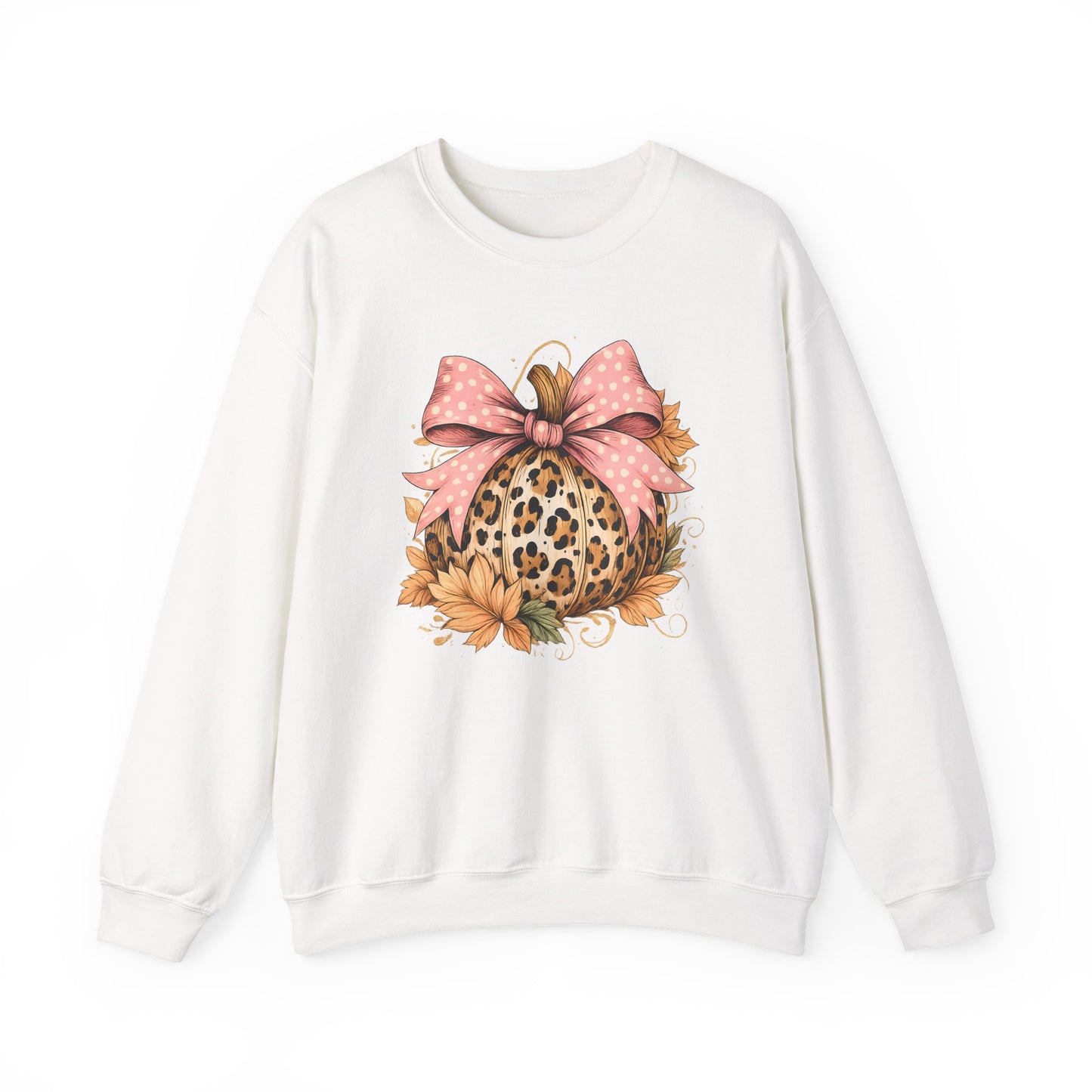 Leopard Pumpkin Sweatshirt, DTF Transfer, Cozy Fall Sweater, Halloween Top, Thanksgiving Gift, Casual Fall Fashion
