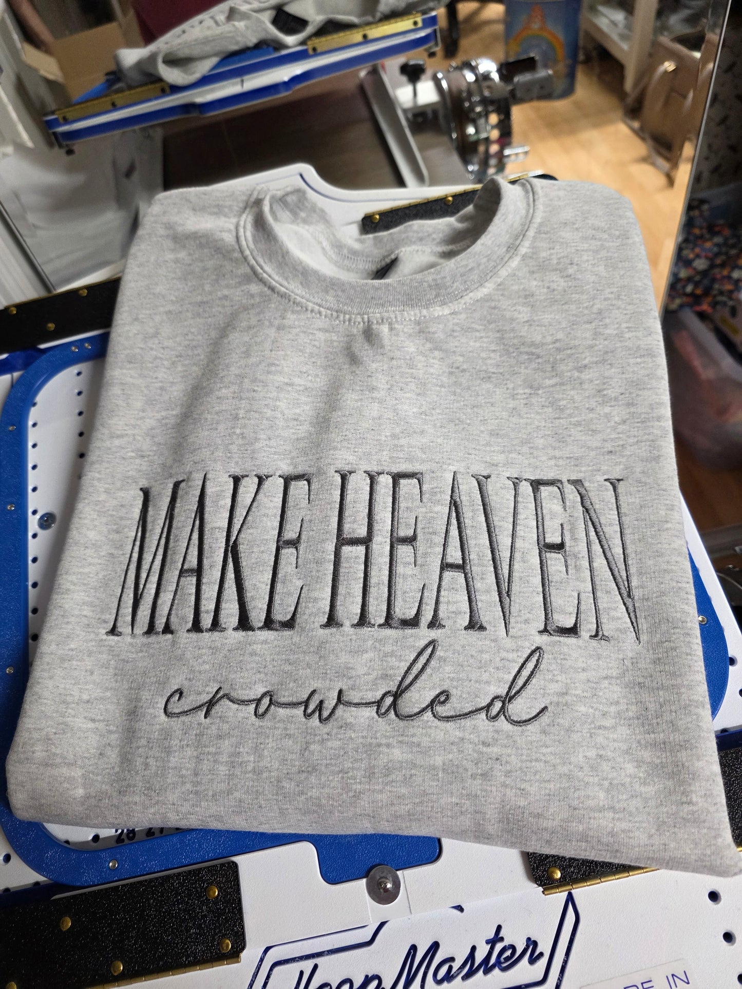 Make Heaven Crowded Embroidered Crewneck