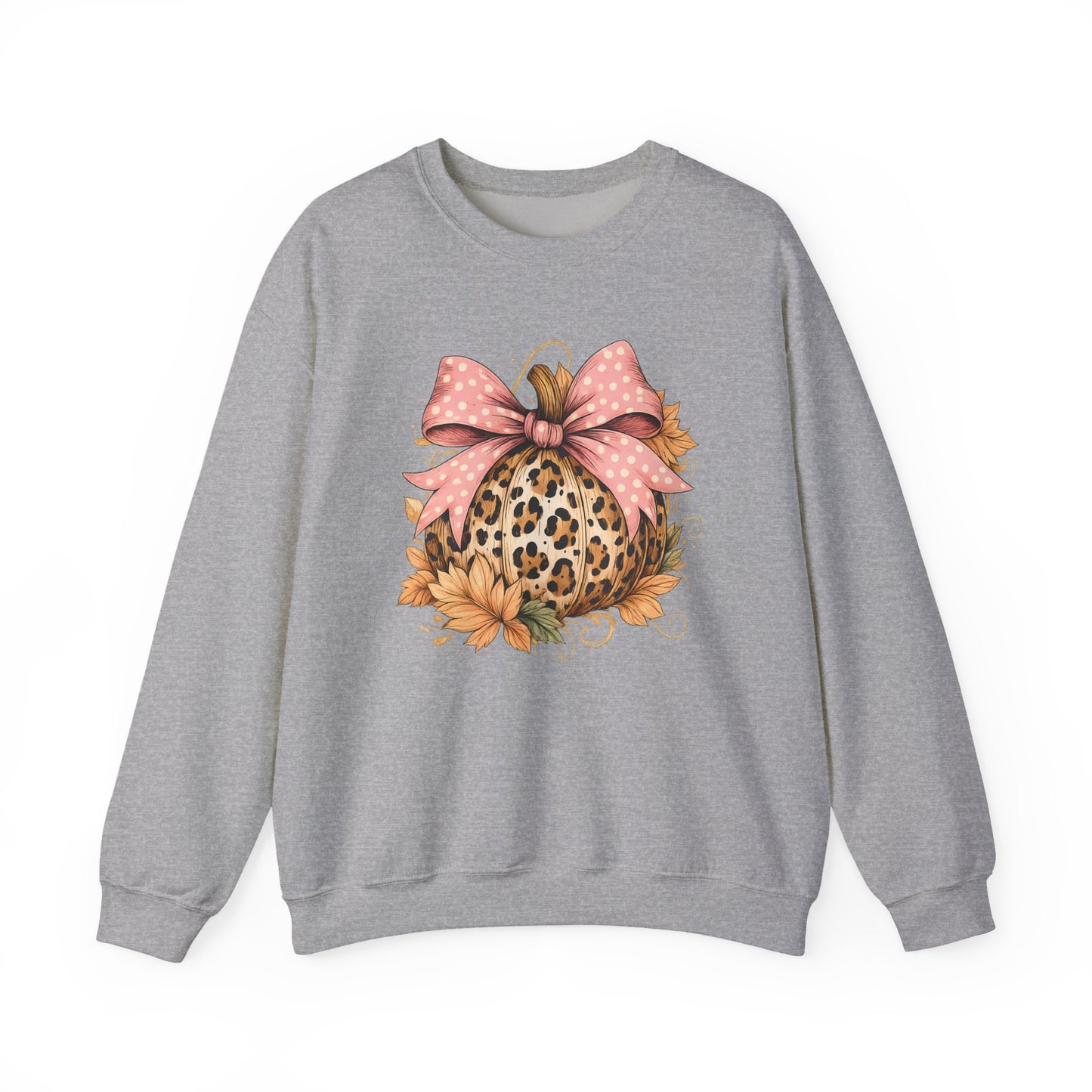 Leopard Pumpkin Sweatshirt, DTF Transfer, Cozy Fall Sweater, Halloween Top, Thanksgiving Gift, Casual Fall Fashion