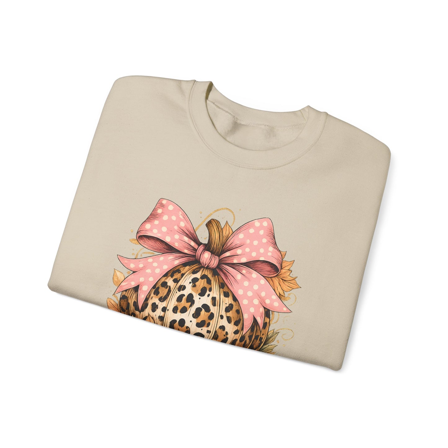 Leopard Pumpkin Sweatshirt, DTF Transfer, Cozy Fall Sweater, Halloween Top, Thanksgiving Gift, Casual Fall Fashion